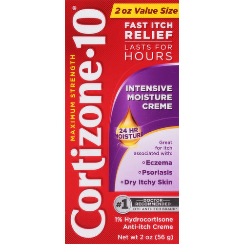 Cortizone-10 Anti-Itch Creme, Maximum Strength, Intensive Moisture Creme, Value Size