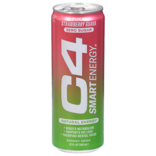 C4 Energy Drink, Sparkling, Zero Sugar, Strawberry Guava