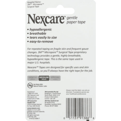 Nexcare Gentle Paper Tape for Frequent Changes, 2 Ea, 2 Pack