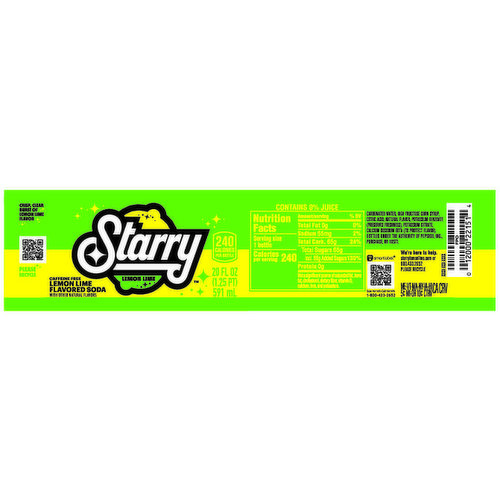 Starry Lemon Lime Soda - 20 fl oz Bottle