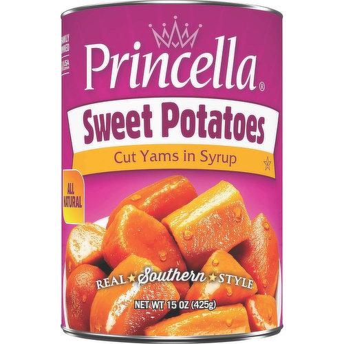 Princella Sweet Potatoes, Cut Yams in Syrup