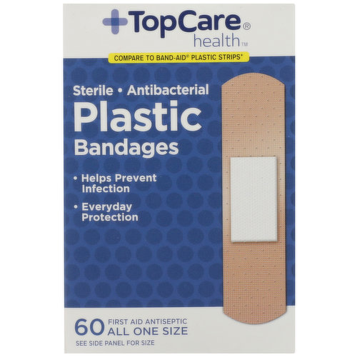 TopCare Antibacterial Plastic First Aid Antiseptic All One Size Bandages