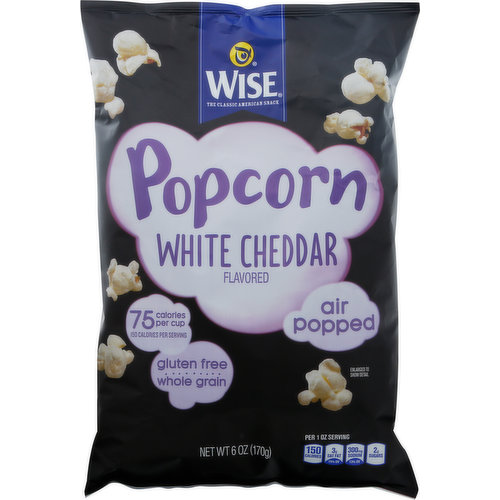 Wise Popcorn, Air Popped, White Cheddar Flavored
