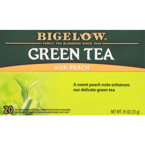 Bigelow Perfect Peach Herbal Tea Bags - 20/Box