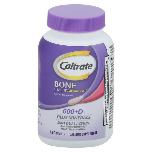 Caltrate Vitamin 600+D3, Plus Minerals, 2 in 1 Dual Action, Tablets