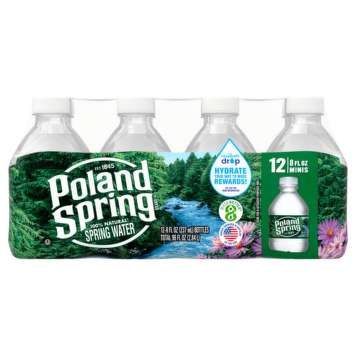 Poland Spring Spring Water, 100% Natural, Minis