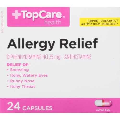 TopCare Allergy Relief, 25 mg, Capsules
