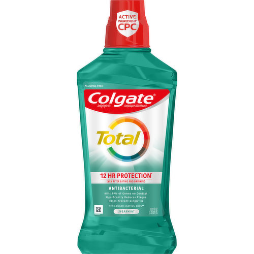 Colgate Mouthwash, Antibacterial, 12 Hr Protection, Spearmint