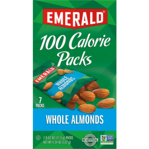 Emerald Whole Almonds, 100 Calorie Packs, 7 Packs