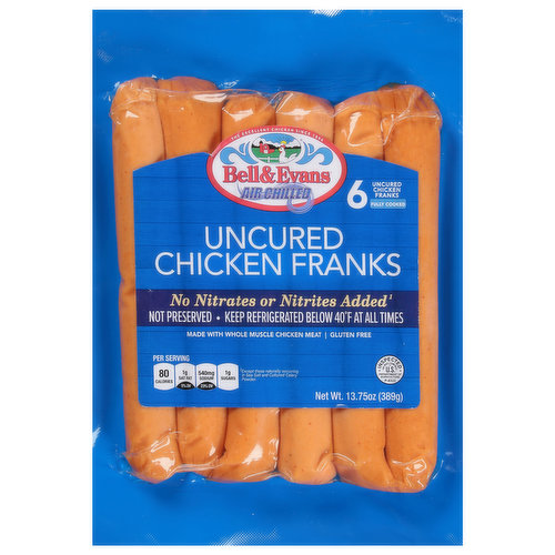 Bell & Evans Chicken Franks, Uncured, Air Chilled