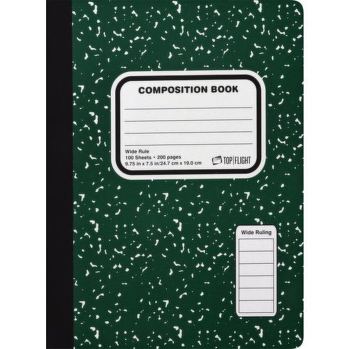 Top Flight Composition Book, Wide Rule, 100 Sheets