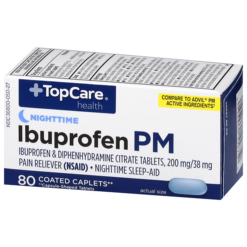 TopCare Ibuprofen PM, Nighttime, Coated Caplets