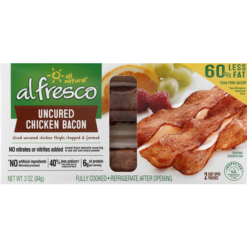 Al Fresco Chicken Bacon, Original, Uncured
