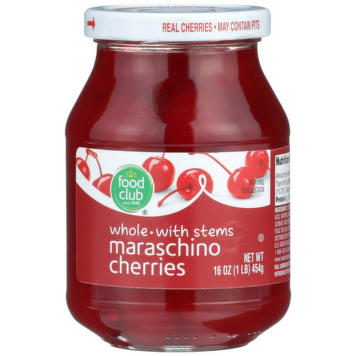 Food Club Whole Maraschino Cherries With Stems