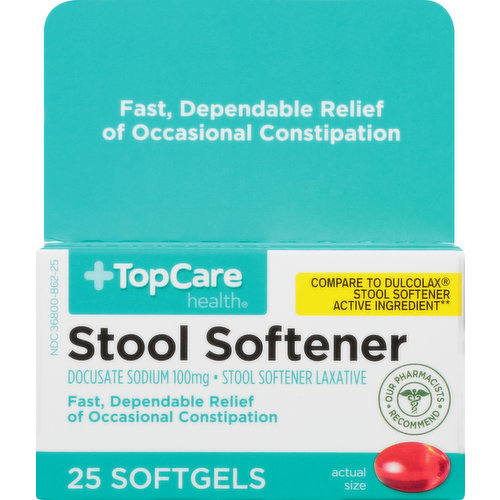 TopCare Stool Softener, 100 mg, Softgels