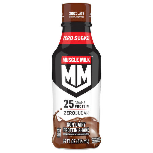 Muscle Milk Protein Shake, Non-Dairy, Zero Sugar, Chocolate