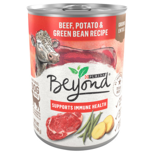 Beyond Dog Food, Natural, Beef, Potato & Green Bean Recipe, Ground Entree