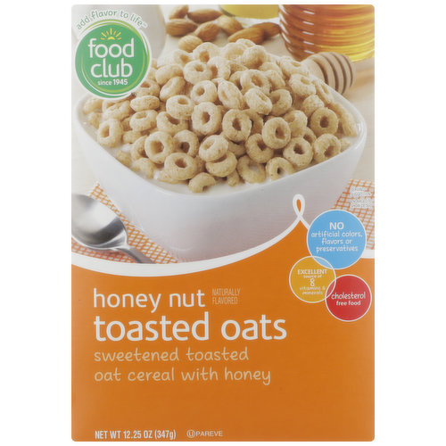 Food Club Cereal, Toasted Oats, Honey Nut