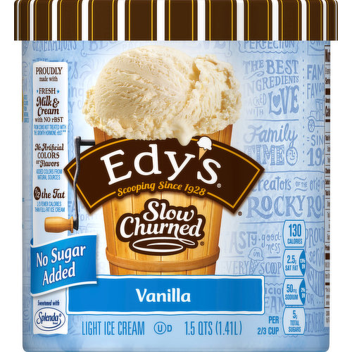 Dreyer's Ice Cream, Light, No Sugar Added, Vanilla