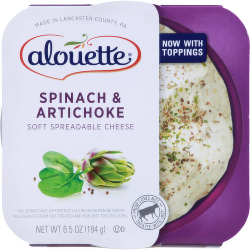 Alouette Soft Spreadable Cheese, Spinach & Artichoke
