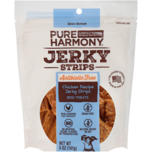 Pure Harmony Grain Free Chicken Recipe Antibiotic Free Jerky Strips Dog Treats