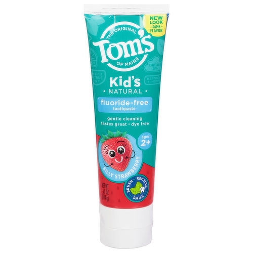 Tom's of Maine Toothpaste, Fluoride-Free, Kid's, Natural, Silly Strawberry