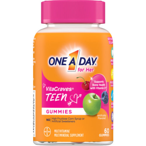 One A Day Multivitamin/Multimineral Supplement, for Her, Teen, Gummies