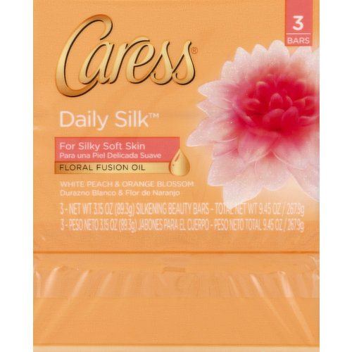 Caress Beauty Bar, Silkening, White Peach & Orange Blossom