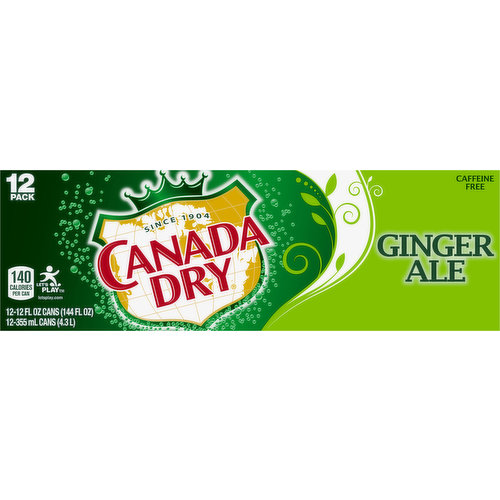 Canada Dry Ginger Ale, 12 Pack