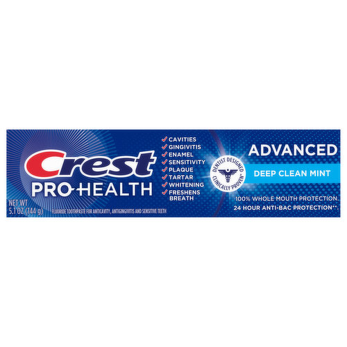 Crest Toothpaste, Deep Clean Mint, Fluoride, Advanced