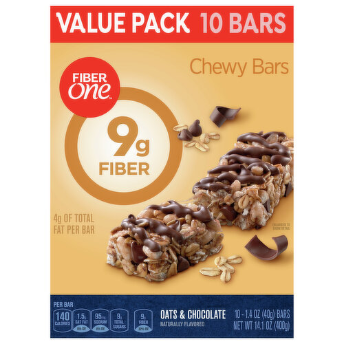 Fiber One Bars, Chewy, Oats & Chocolate, Value Pack