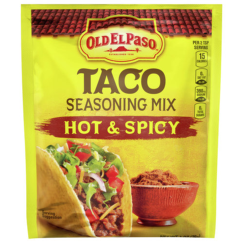 Old El Paso Seasoning Mix, Taco, Hot & Spicy