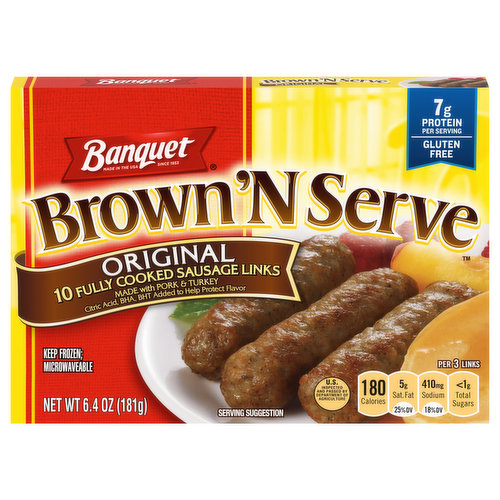 Banquet Sausage Links, Fully Cooked, Original