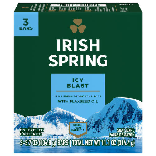 Irish Spring Soap Bars, Icy Blast