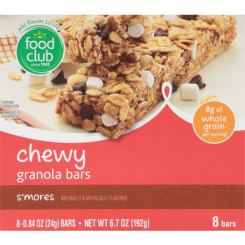 Food Club Granola Bars, Chewy, S'mores