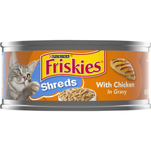Friskies Gravy Wet Cat Food, Shreds With Chicken
