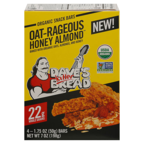 Dave's Killer Bread Snack Bars, Organic, Oat-Rageous Honey Almond