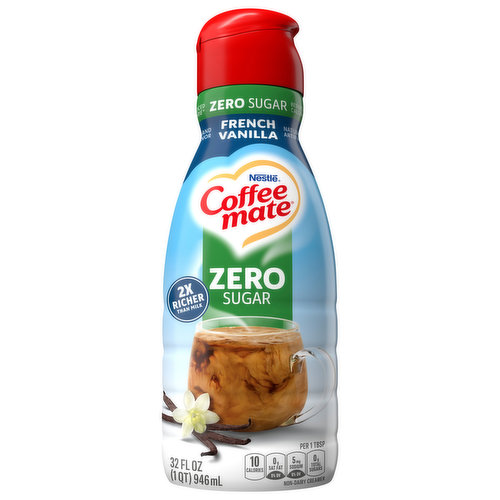 Coffee-Mate Coffee Creamer, Non-Dairy, Zero Sugar, French Vanilla