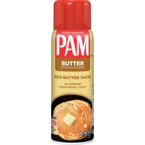 Pam Cooking Spray, No-Stick, Butter