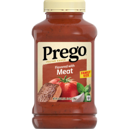 Prego Italian Sauce, Flavored with Meat, Family Size