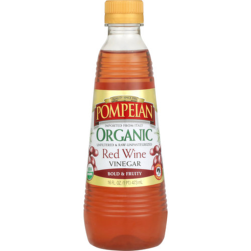 Pompeian Vinegar, Organic, Red Wine