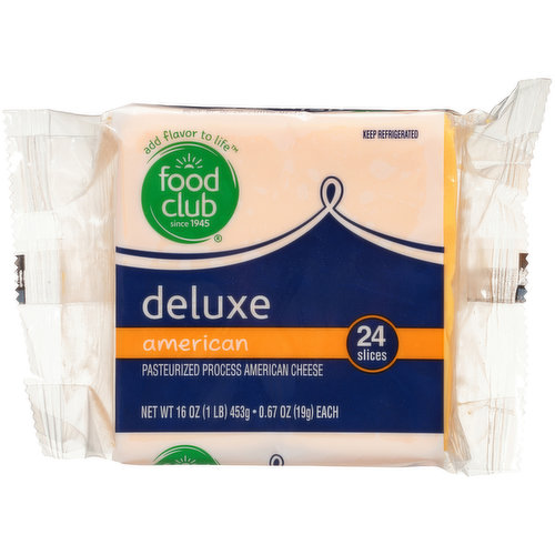 Food Club Deluxe Pasteurized Process American Cheese