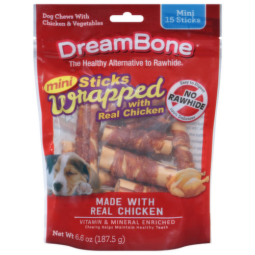 DreamBone Dog Chews, Stick Wrapped, Mini