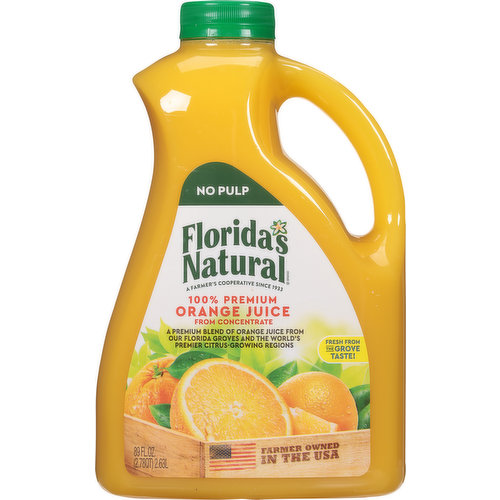 Florida's Natural Orange Juice, 100% Premium, No Pulp