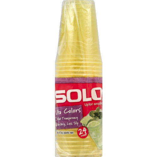 Solo Plastic Cups, Ultra Colors, 16 oz