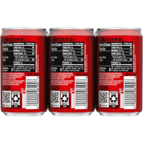 coke zero nutrition label