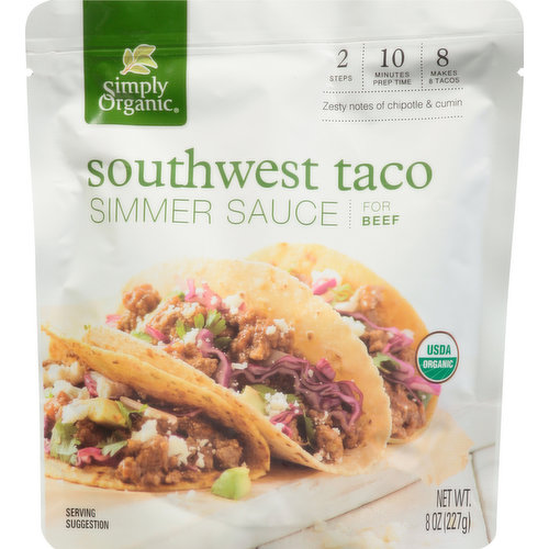 Simply Organic Simmer Sauce, Southwest Taco