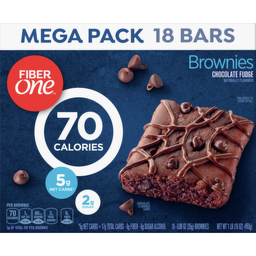 Fiber One Brownies, Chocolate Fudge, Mega Pack