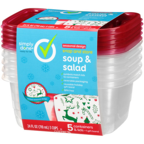 Snap And Store Soup & Salad Containers & Lids