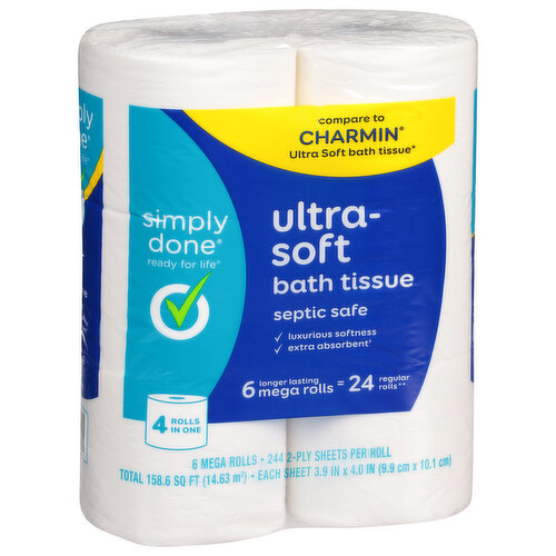 Simply Done Bath Tissue, Ultra-Soft, 2-Ply, Mega Rolls